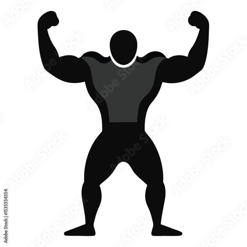 Wrestler Holding Up Arm in Victory Silhouette