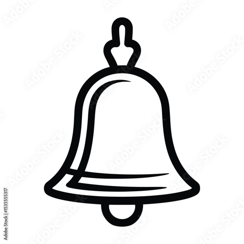 Mindfulness Bell Icon, Vector, Illustration, Icon, Outline, Line Art, Silhouette, Logo, White Background.