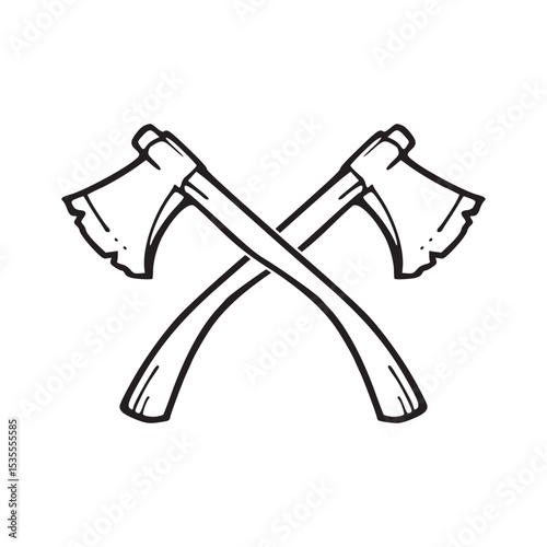 Crossed axes black line art