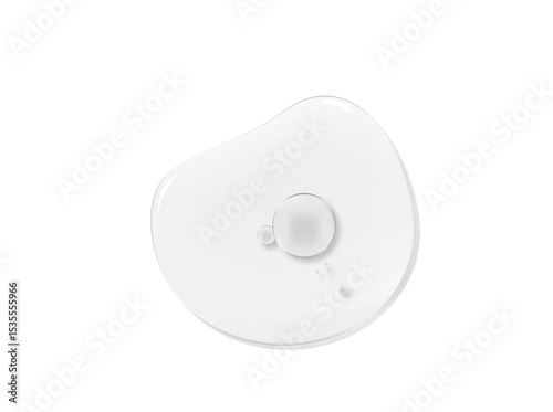 Serum with collagen and peptides drop. Skin care gel swatch with bubble isolated