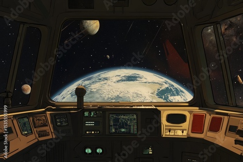 Spacecraft cockpit view of Earth (3)