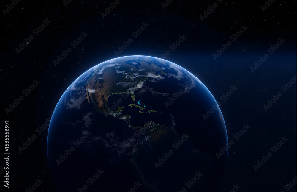 Obraz premium Earth From Space Perspective