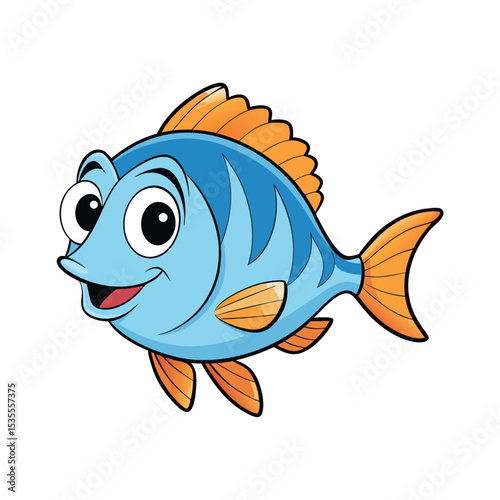 vector illustration of cartoon fish