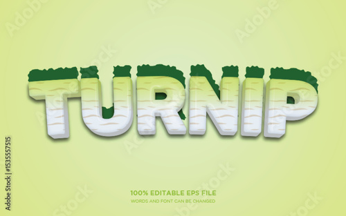 Turnip 3D editable text style effect	
