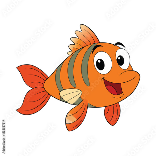 cartoon goldfish vector illustration