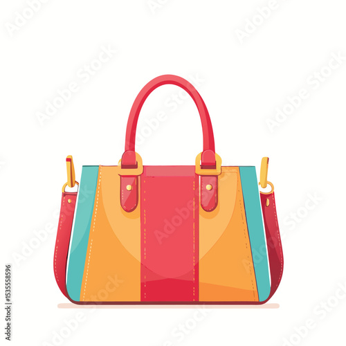 Colorful fashionable handbag design vector illustration for style and accessories purposes