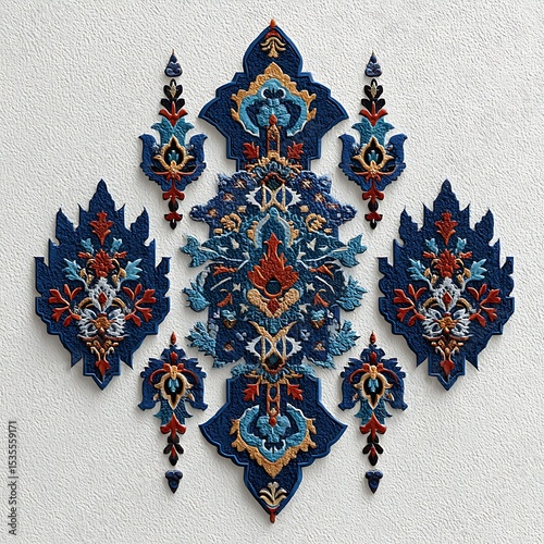 Royal alpona texture with gold leaf patterns