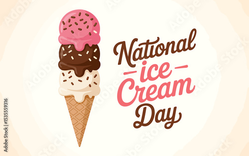 Celebrate National Ice Cream Day A Vibrant Graphic Design Illustration