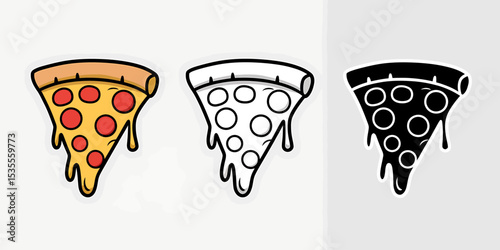 Delicious Pizza Slice A Graphic Design Style Illustration