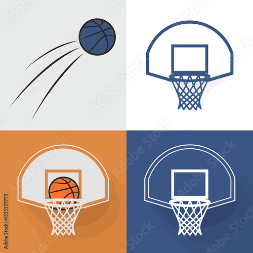 Dynamic Basketball Action A Divided Image with Four Sections Showcasing the Sport