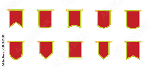 Bundle design element red pennant flag