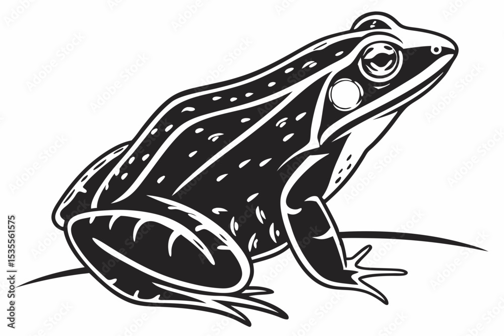 Naklejka premium wood frog sihouette black vector