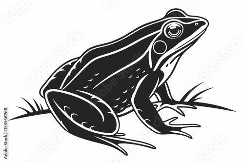 wood frog sihouette black vector