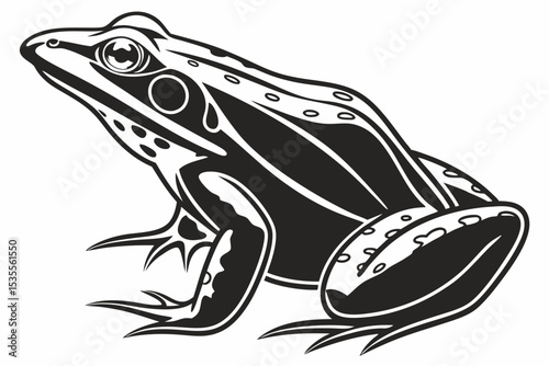 wood frog sihouette black vector