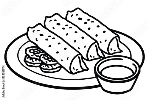 Delicious baked fish and chips with fresh bread on a plate, a gourmet breakfast meal