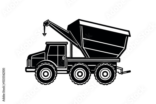 Farming Tools Silhouette Clipart – Agricultural Vehicle and Machinery Vector Art Design