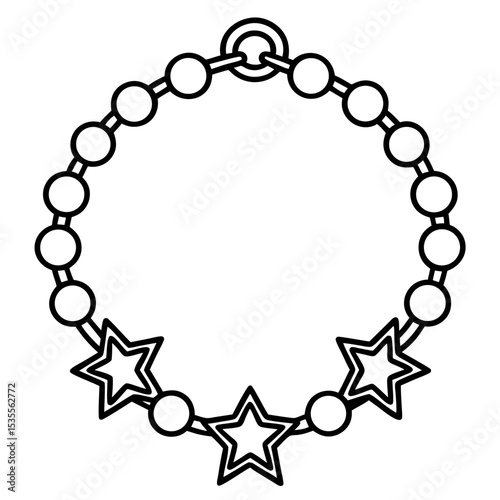 Charm bracelet  line art vector