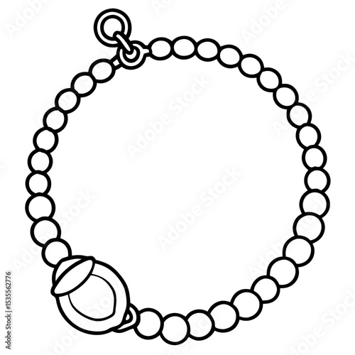 Charm bracelet  line art vector