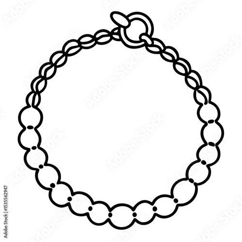 Charm bracelet  line art vector