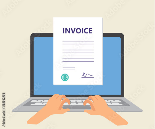 Invoice payment concept, Loan contract, partnership