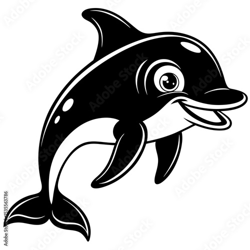vector illustration of cartoon shark