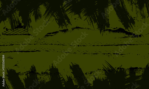Military Green Grunge Background with Bold Scratches