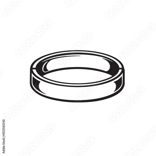 Simple black and white illustration of a hockey puck perfect for sports themes game day graphics and ice rink projects
