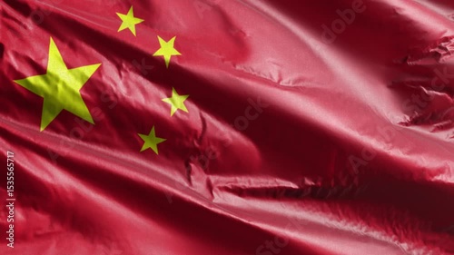 Waving Flag of China in 4K – National Symbol with Five Stars, Realistic Texture