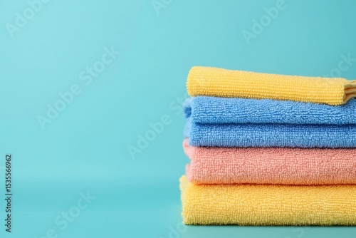 Household cleaning scene vinegar spray, cloths, and carbon-neutral supplies