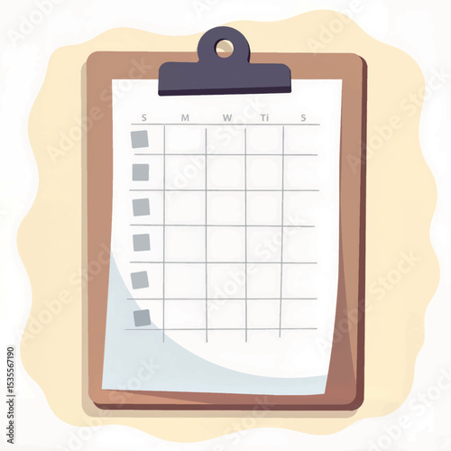 Minimalist clipboard with school timetable for effective planning