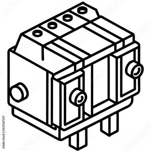Circuit Breaker line art vector
