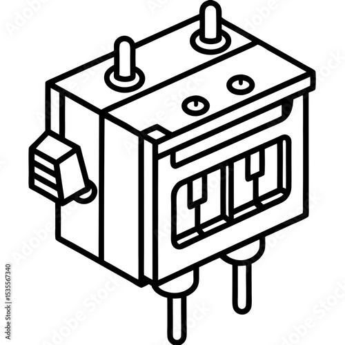 Circuit Breaker line art vector