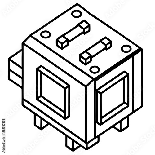Circuit Breaker line art vector