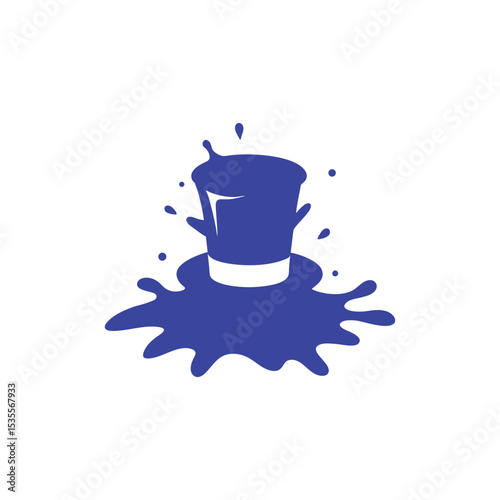 top hat emerging from paint splash vector