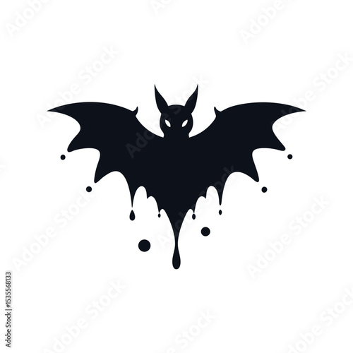 bat emerging from paint splash vector