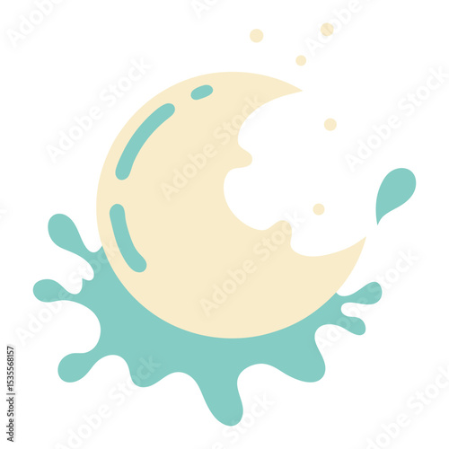 moon emerging from paint splash vector
