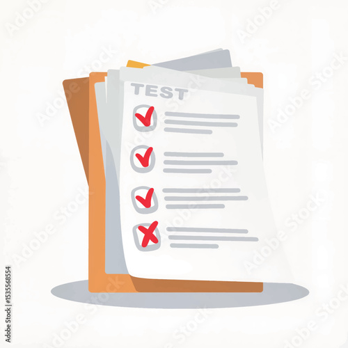 Educational assessment results showcasing feedback and evaluation symbolism