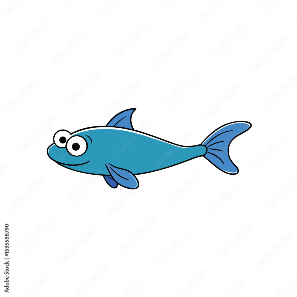 Fototapeta premium vector illustration of a cartoon fish