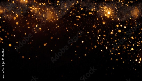 dazzling golden bokeh with festive sparkle on dark canvas, perfect for web design, print media, and new year branding
