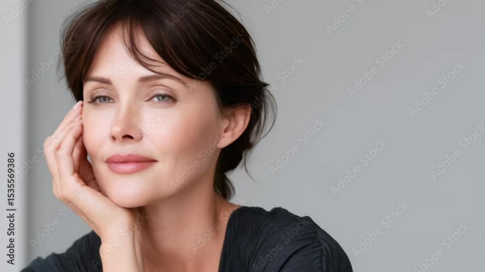 Elegant woman in contemplative pose embraces artistry and imagination in a serene setting Elegant woman in contemplative pose embraces artistry and imagination in a serene setting