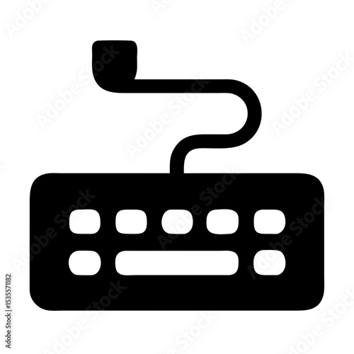 Computer Keyboard and Mouse Icon on a Blue Screen Background With Black Border