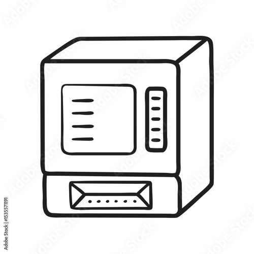Classic Box Style Mainframe Computer Icon in Simple Design