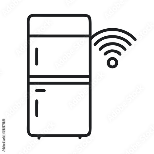 Smart Fridge Design Displaying Wifi Connectivity in Modern Kitchen