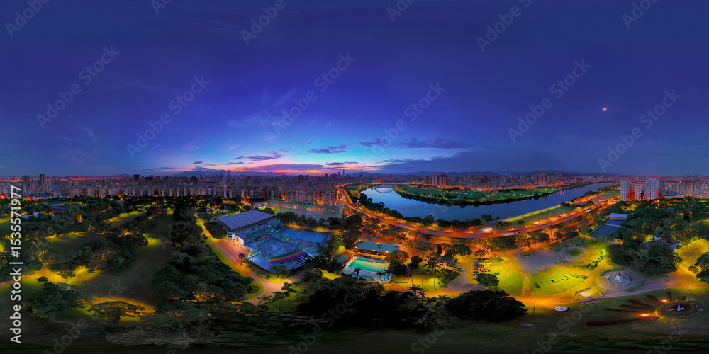 Obraz premium Panorama of taipei city at sunrise