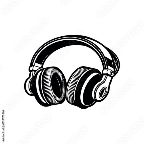 Vector Silhouette of Gaming Headset Esports Headphones with Boom Mic Design