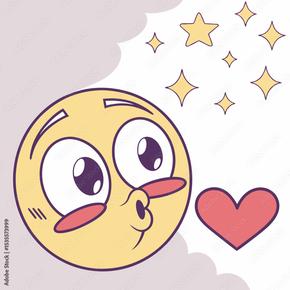 Obraz premium Emoji throwing a kiss for romantic posts 