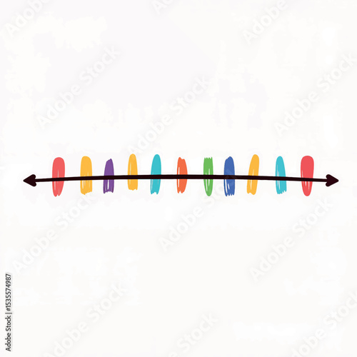 Colorful number line illustration promoting educational creativity, learning