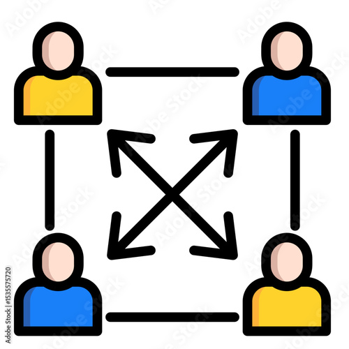 Network Alignment  Icon Element For Design	