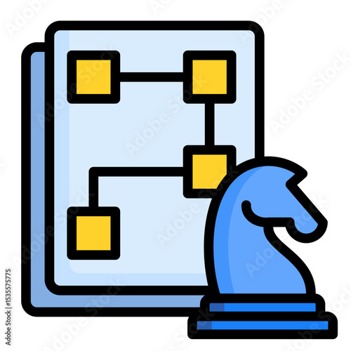 Strategic Workflow  Icon Element For Design	
