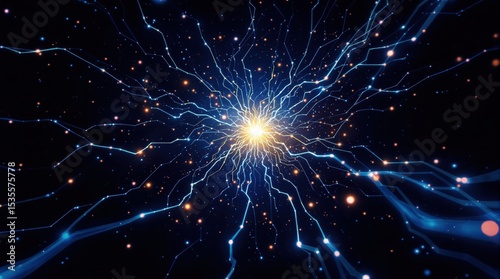 Energy Burst with Lines and Dots